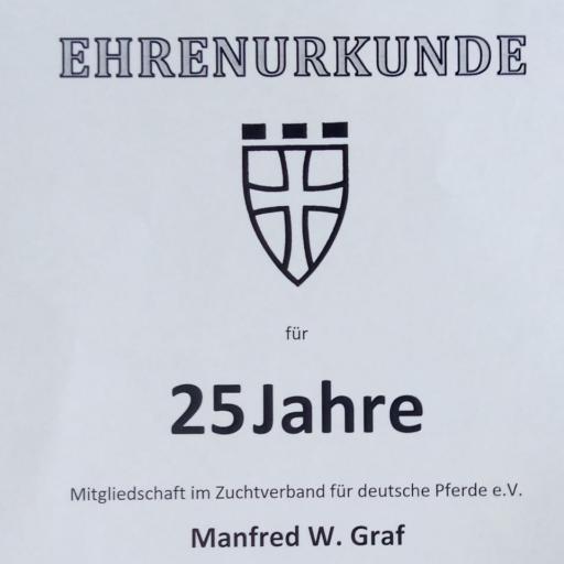 Ehrenurkunde für Manfred Graf